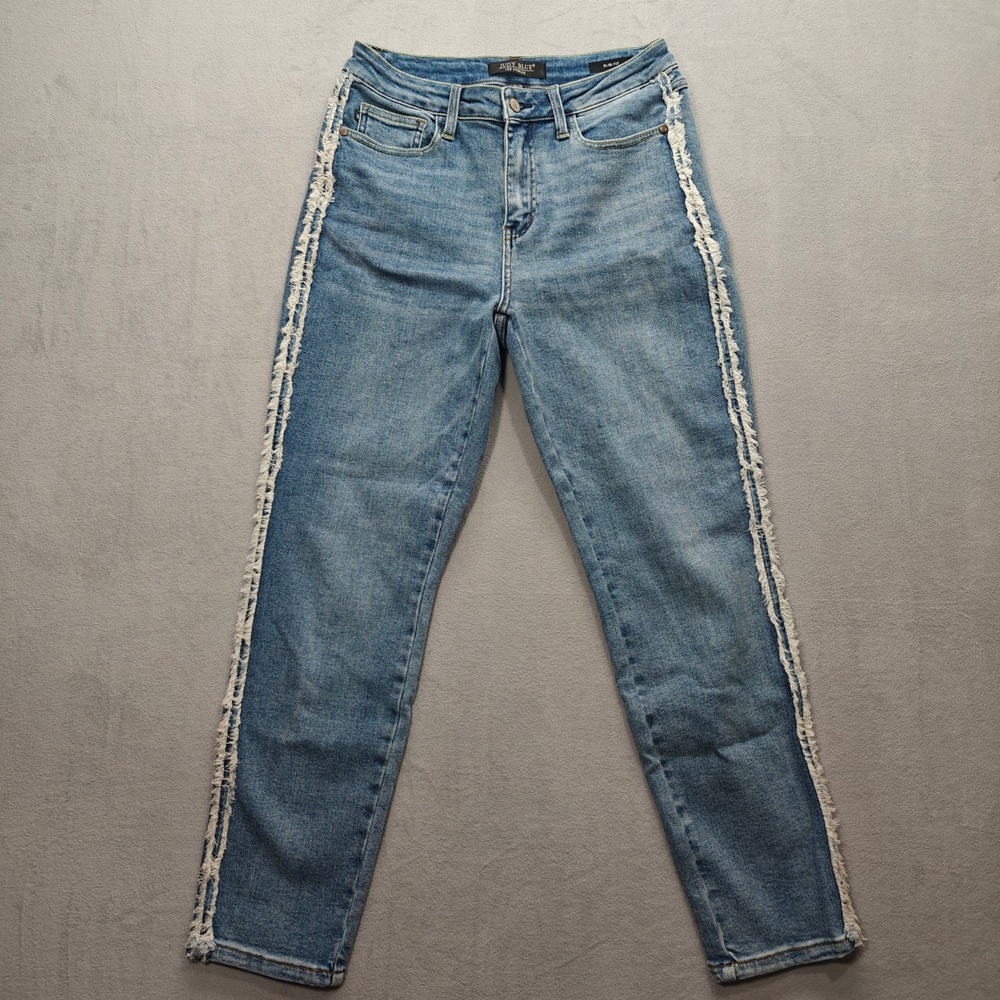 Judy Blue Serenity Fray‎ Detail Slim Fit Jeans Womens 7/28 Downtown Streetwear